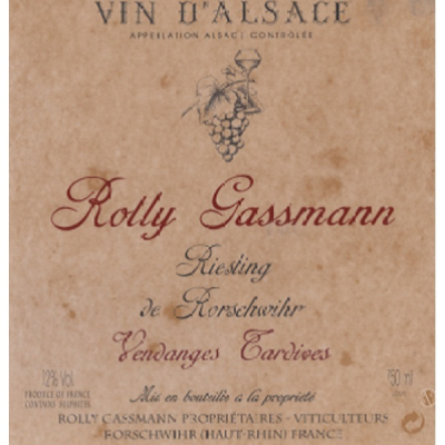 Rolly Gassmann Riesling Rorschwihr Yves Vendanges Tardives 2020 (6x75cl)