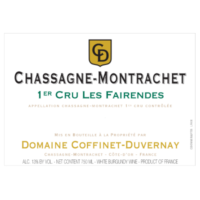 Coffinet-Duvernay Chassagne-Montrachet 1er Cru Les Fairendes 2018 (1x75cl)