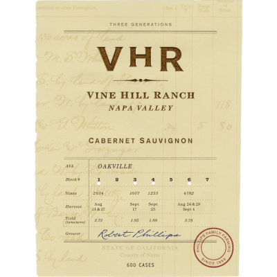 Vine Hill Ranch VHR Cabernet Sauvignon 2018 (3x75cl)