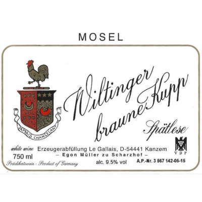 Egon Muller Wiltinger Braune Kupp Riesling Spatlese Auktion 2020 (6x75cl)