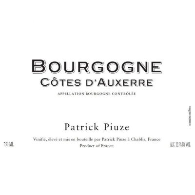 Patrick Piuze  Bourgogne Cotes d'Auxerre  2022 (12x75cl)