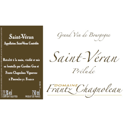 Frantz Chagnoleau Saint Veran Prelude 2020 (12x75cl)