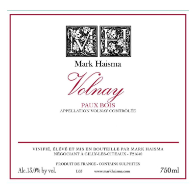 Mark Haisma Volnay Paux Bois 2017 (1x75cl)