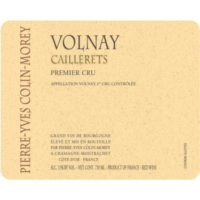 Pierre Yves Colin Morey Volnay 1er Cru Caillerets 2019 (6x75cl)