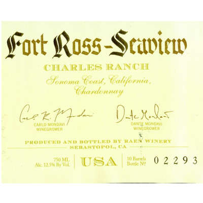 Raen Fort Ross-Seaview Charles Ranch Chardonnay 2017 (1x75cl)