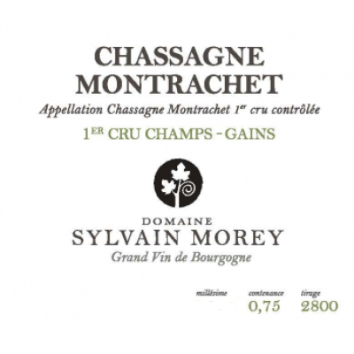 Sylvain Morey Chassagne-Montrachet 1er Cru Les Champs Gain Blanc 2021 (6x75cl)