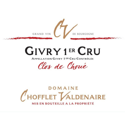 Domaine Chofflet Valdenaire Givry 1er Cru Clos de Choue 2022 (6x75cl)