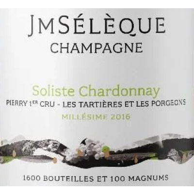 Jean-Marc Seleque Soliste Chardonnay Les Tartieres et Les Porgeons Premier Cru 2016 (6x75cl)