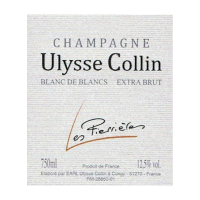 Ulysse Collin Les Pierrieres Blanc de Blancs Extra Brut Base 2015 48 Months Champagne NV (1x75cl)