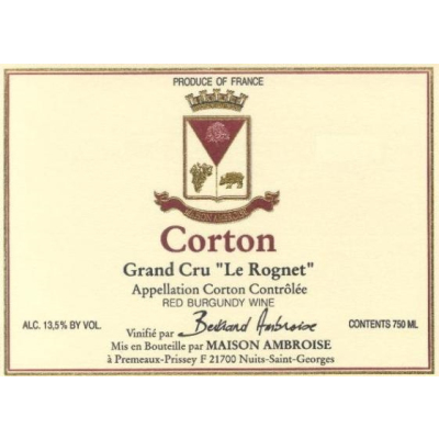 Bertrand Ambroise Corton Grand Cru Rognet 1998 (12x75cl)