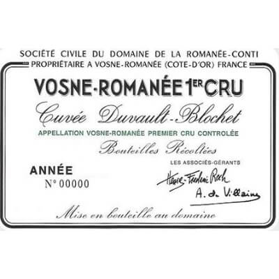 Domaine de la Romanee-Conti Vosne-Romanee 1er Cru Cuvee Duvault Blochet 2009 (3x75cl)