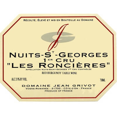 Jean Grivot Nuits-Saint-Georges 1er Cru Les Roncieres 2023 (6x75cl)