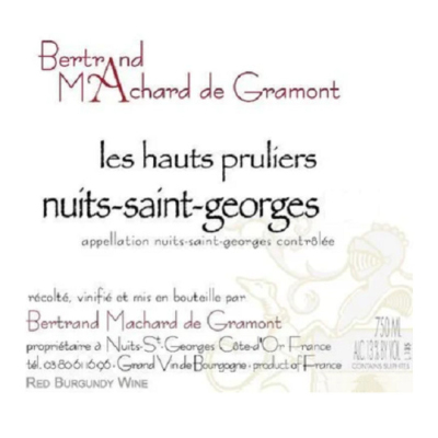 Bertrand Machard Gramont Nuits-Saint-Georges Les Hauts Pruliers 2020 (1x75cl)
