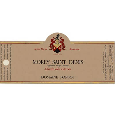 Ponsot Morey-Saint-Denis Cuvee des Grives 2009 (6x75cl)