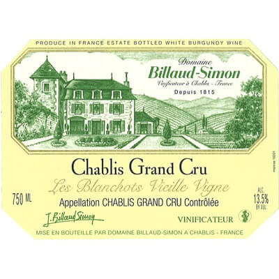 Billaud-Simon Chablis Grand Cru Les Blanchots 2022 (6x75cl)