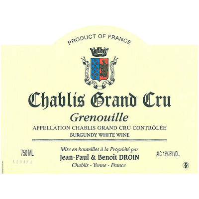 Jean-Paul Droin Chablis Grand Cru Grenouille 2021 (12x75cl)