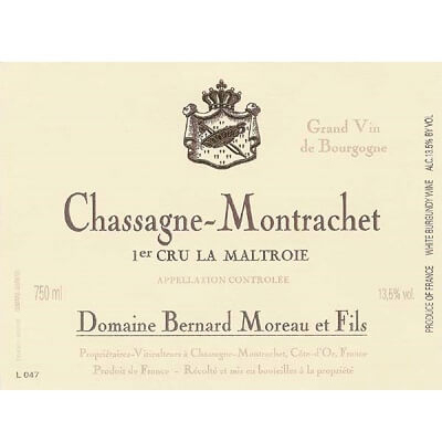 Bernard Moreau Chassagne-Montrachet 1er Cru La Maltroie 2020 (3x150cl)