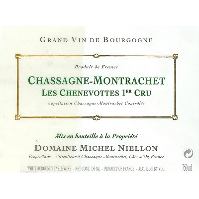 Michel Niellon Chassagne-Montrachet 1er Cru Les Chenevottes 2018 (12x75cl)