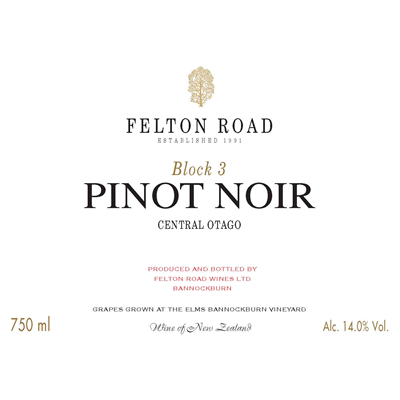 Felton Road Block 3 Pinot Noir 2018 (6x75cl)
