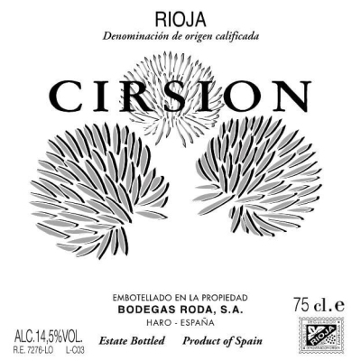 Bodegas Roda Cirsion 2018 (1x75cl)