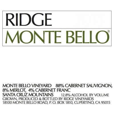 Ridge Monte Bello Red 2023 (1x75cl)