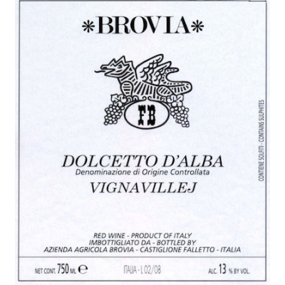 Brovia Dolcetto d'Alba Vigna Villej 2018 (6x75cl)