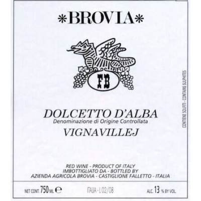 Brovia Dolcetto d'Alba Vigna Villej 2020 (6x75cl)