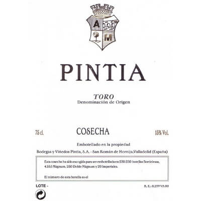 Vega Sicilia Pintia Toro 2019 (6x75cl)