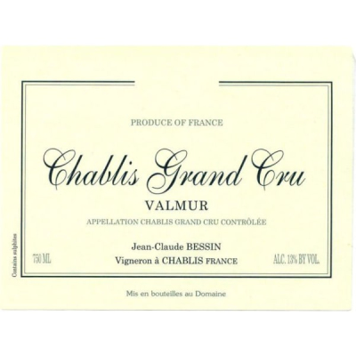 Jean-Claude Bessin Chablis Grand Cru Valmur 2020 (6x75cl)