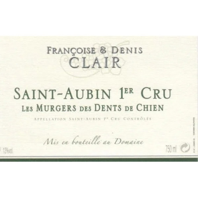 Francoise et Denis Clair Saint Aubin Murgers Dents Chien 2019 (1x75cl)