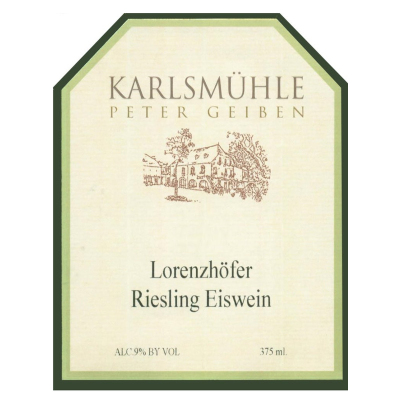 Karlsmuhle Lorenzhofer Riesling Eiswein 2003 (6x37.5cl)