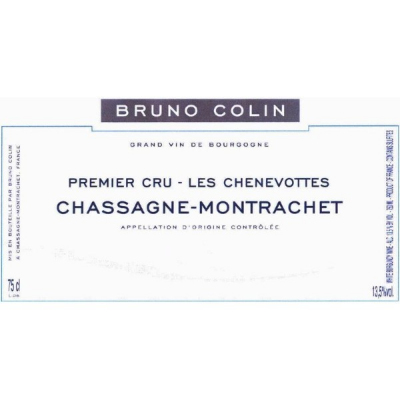 Bruno Colin Chassagne Montrachet 1er Cru Les Chenevottes 2018 (6x75cl)