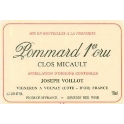 Joseph Voillot Pommard 1er Cru Clos Micault 2018 (6x75cl)