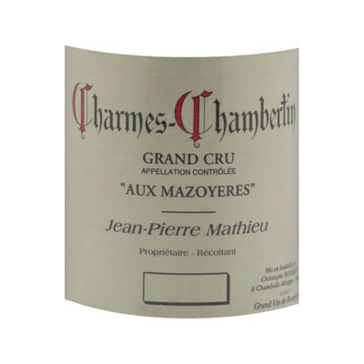 Jean Pierre Mathieu Charmes-Chambertin Grand Cru Aux Mazoyeres 2015 (6x75cl)