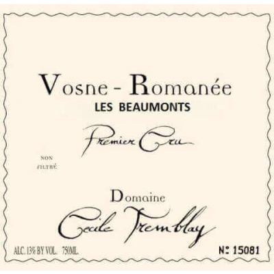 Cecile Tremblay Vosne-Romanee 1er Cru Les Beaumonts 2018 (1x75cl)