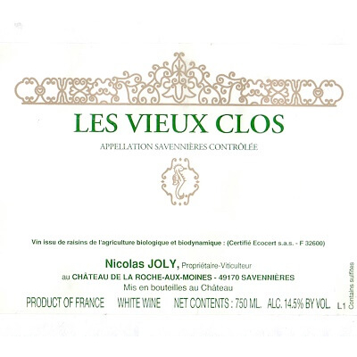 Nicolas Joly Savennieres Les Vieux Clos 2022 (6x75cl)