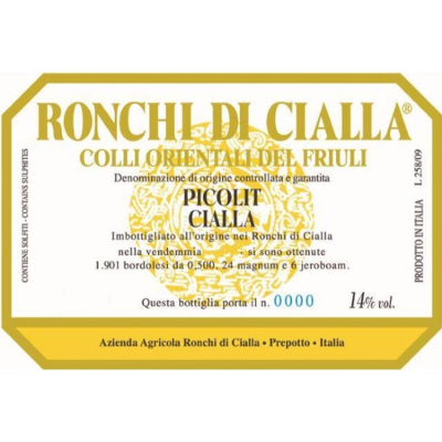 Ronchi di Cialla Colli Orientali Del Friuli Cialla Picolit 2008 (3x50cl)