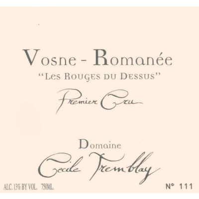 Cecile Tremblay Vosne-Romanee 1er Cru Les Rouges du Dessus 2014 (6x75cl)