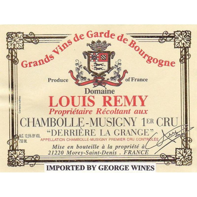 Chantal Remy Chambolle Musigny Derriere Grange 2003 (12x75cl)