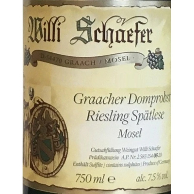 Willi Schaefer Graacher Domprobst Riesling Spatlese Goldkapsel Nr5 2018 (6x75cl)