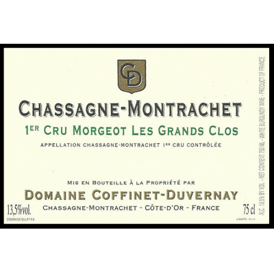 Coffinet Duvernay Chassagne Montrachet 1er Cru Morgeot les Grands Clos 2018 (6x75cl)