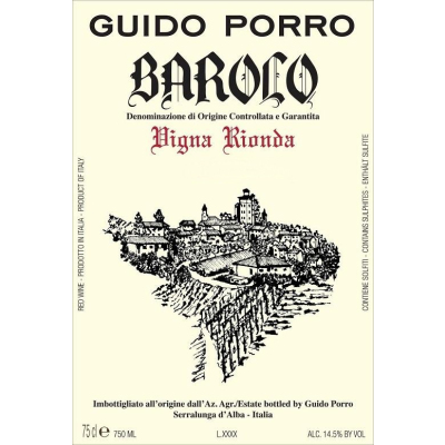 Guido Porro Barolo Vigna Rionda 2018 (1x75cl)