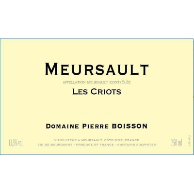 Pierre Boisson Meursault Les Criots 2020 (12x75cl)