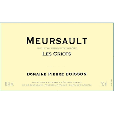 Pierre Boisson Meursault Les Criots 2022 (12x75cl)