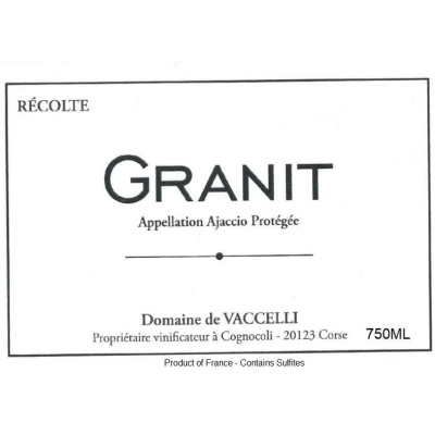 Domaine de Vaccelli Granit Blanc Ajaccio 2019 (1x75cl)