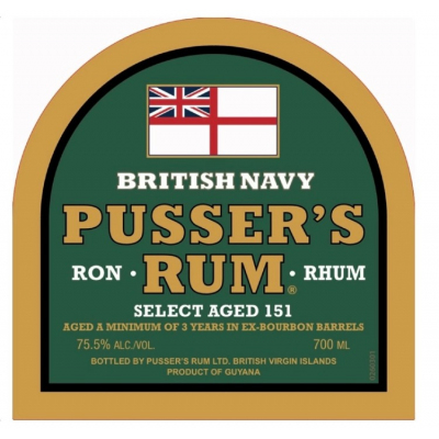 Pussers British Navy Selected Aged 151 Rum NV (6x70cl)