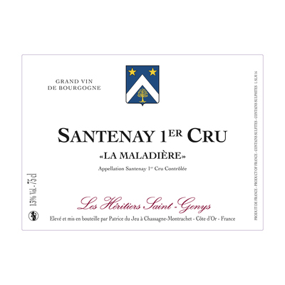 Les Heritiers Saint-Genys Santenay 1er Cru La Maladiere 2022 (6x75cl)