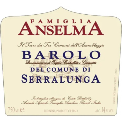 Famiglia Anselma Barolo Comune di Serralunga d'Alba 2016 (3x150cl)