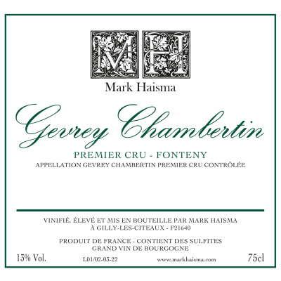Mark Haisma Gevrey-Chambertin 1er Cru Fonteny  2022 (6x75cl)
