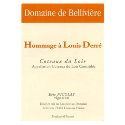 Domaine de Belliviere Hommage a Louis Derre Coteaux du Loir 2020 (6x75cl)